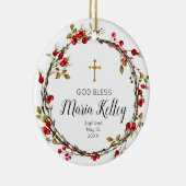 Weihnachten Personalisierte Taufkirche Keramik Ornament (Rechts)