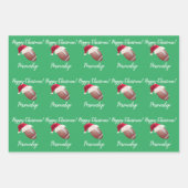 Weihnachten Personalisierter amerikanischer Fußbal Geschenkpapier Set (Vorderseite 3)
