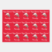 Weihnachten Personalisierter amerikanischer Fußbal Geschenkpapier Set (Vorderseite 2)