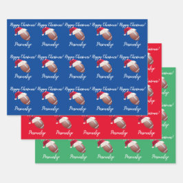 Weihnachten Personalisierter amerikanischer Fußbal Geschenkpapier Set