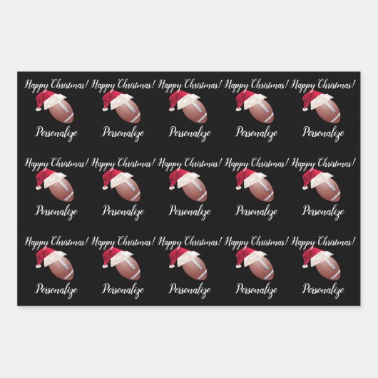 Weihnachten Personalisierter amerikanischer Fußbal Geschenkpapier Set (Vorderseite)