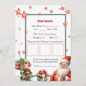 Weihnachten - Personalisierter Brief an den Weihna Einladung (Vorne/Hinten)