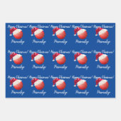 Weihnachten Personalisierter Cricket Ball     Sant Geschenkpapier Set (Vorderseite 3)