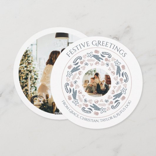 Weihnachten Personalisierter Fotovorlagenurlaub (Vorne/Hinten)