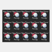 Weihnachten Personalisierter Golf Ball Sport Geschenkpapier Set (Vorderseite 3)