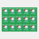 Weihnachten Personalisierter Golf Ball Sport Geschenkpapier Set (Vorderseite 2)