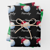 Weihnachten Personalisierter Golf Ball Sport Geschenkpapier Set (Beispiel)