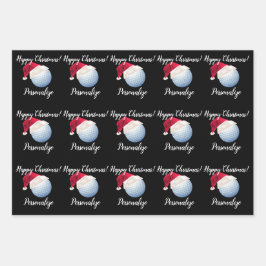 Weihnachten Personalisierter Golf Ball Sport Geschenkpapier Set