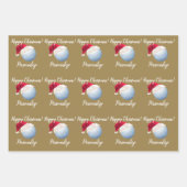 Weihnachten Personalisierter Golf Ball Sport Santa Geschenkpapier Set (Vorderseite 3)