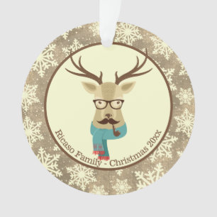 Weihnachten Personalisierter Hipster Hirsch Ornament