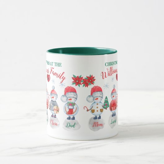 Weihnachten personalisierter Name Kunstschneefahre Tasse (Zentrum)