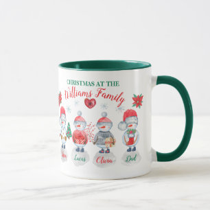 Weihnachten personalisierter Name Kunstschneefahre Tasse