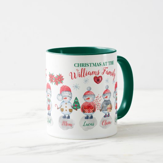 Weihnachten personalisierter Name Kunstschneefahre Tasse (VorderseiteRechts)