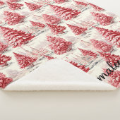 Weihnachten Personalisierter Name Rosa und Rot Sherpadecke (3/4)