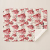 Weihnachten Personalisierter Name Rosa und Rot Sherpadecke (Vorderseite (Horizontal))