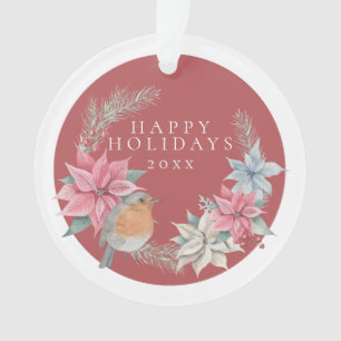 Weihnachten Personalisierter Robin und Urlaubskran Ornament