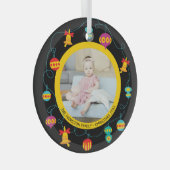 Weihnachten Personalisierter Spaß Modernes Kranz-F Ornament Aus Glas (Vorderseite Rechts)