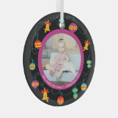 Weihnachten Personalisierter Spaß Modernes Kranz-F Ornament Aus Glas (Vorderseite Rechts)