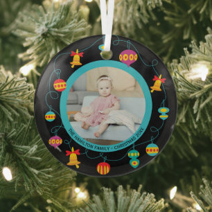 Weihnachten Personalisierter Spaß Modernes Kranz-F Ornament Aus Glas