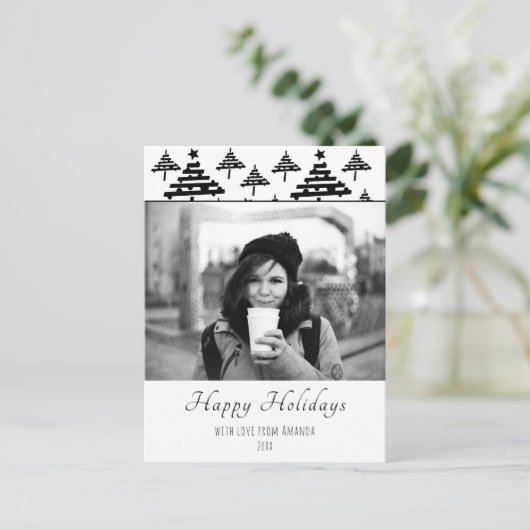 Weihnachten Personalisierter Urlaub Fotokarte (Stehend Vorderseite)