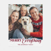 Weihnachten Personalisiertes Foto Merry alles Fleecedecke (Vorderseite)