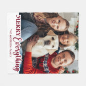 Weihnachten Personalisiertes Foto Merry alles Fleecedecke (Vorderseite (Horizontal))