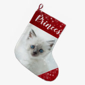 Weihnachten Personalisiertes Haustier Foto Strumpf Großer Weihnachtsstrumpf (Vorderansicht (hängend))