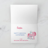 Weihnachten Persönliche Einhorn Rosa Girl Snowflak (Innenseite)