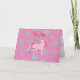 Weihnachten Persönliche Einhorn Rosa Girl Snowflak