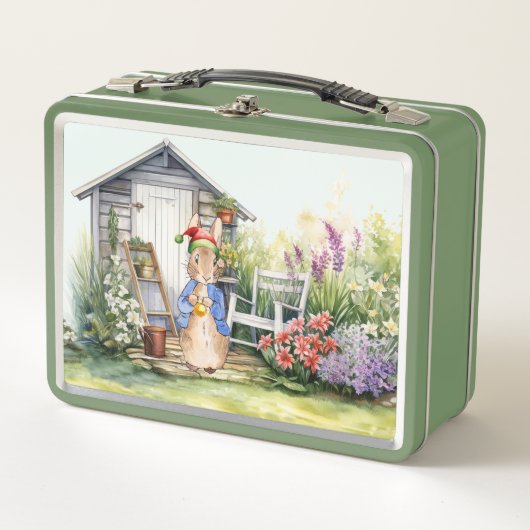 Weihnachten Peter der Rabbit Garden Shed Metall Brotdose (Vorderseite)