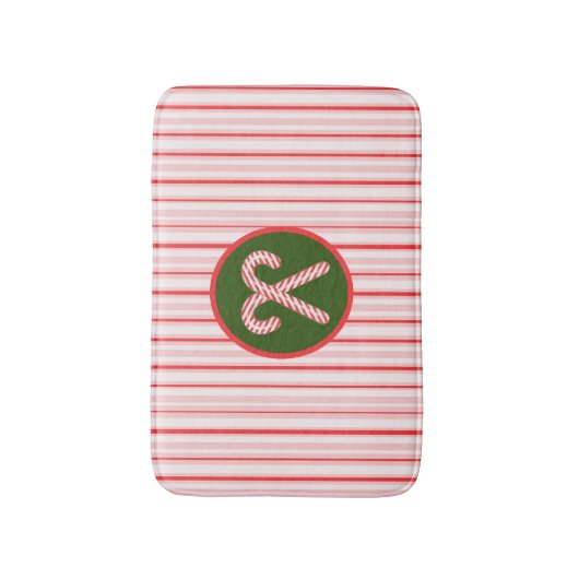 Weihnachten/Pfefferminz gestreift Badematte (Vorderseite Vertikal)