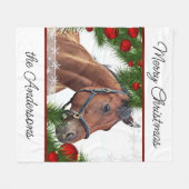 Weihnachten Pferd Niedliches Pferdepony PferdePfer Fleecedecke (Vorderseite (Horizontal))