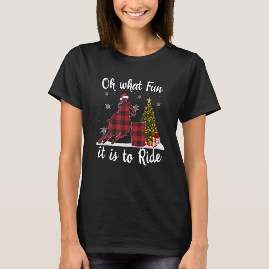 Weihnachten Pferd Oh was Spaß Barrel Racing Equest T-Shirt (Vorderseite)