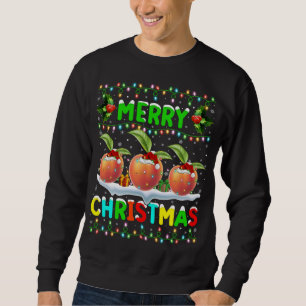 Weihnachten Pfirsiche Fruit Lighting Weihnachtsman Sweatshirt