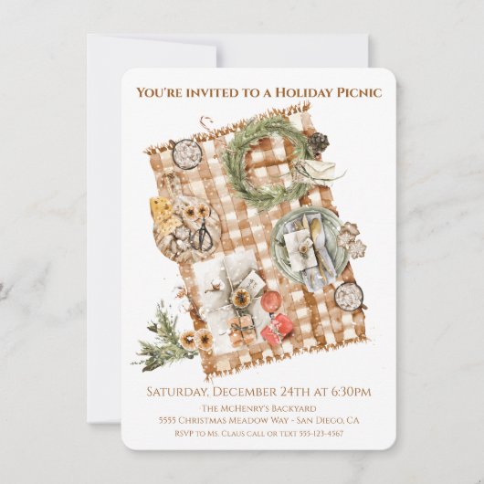 Weihnachten - Picknick Einladung (Vorderseite)