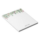 Weihnachten Pine Blätter und Rote Berries Urlaub Notizblock (angewinkelt)