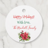 Weihnachten Pine Boughs und Red Bow Geschenkanhänger (Rückseite)