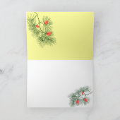 Weihnachten Pine Branch Vintag Art Grußkarte (Innenseite)