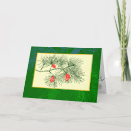 Weihnachten Pine Branch Vintag Art Grußkarte