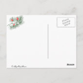 Weihnachten Pine Branch Vintag Art Postkarte (Rückseite)