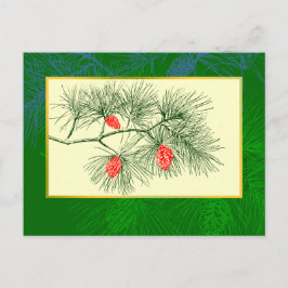 Weihnachten Pine Branch Vintag Art Postkarte