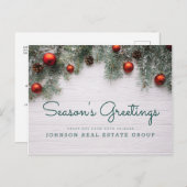 Weihnachten Pine Cones Business Season's Grüße Postkarte (Vorne/Hinten)