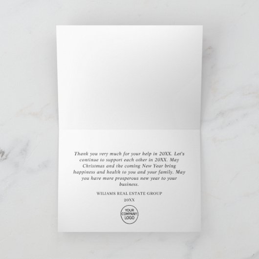 Weihnachten Pine Cones Corporate Holiday Dankeskarte (Innenseite)