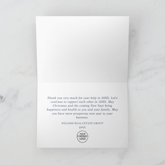 Weihnachten Pine Cones Corporate Holiday Dankeskarte (Innenseite)