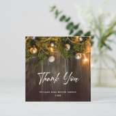 Weihnachten Pine Cones Corporate Rustic Holiday Bo Dankeskarte (Stehend Vorderseite)