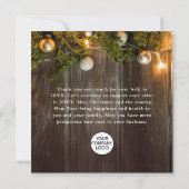 Weihnachten Pine Cones Corporate Rustic Holiday Bo Dankeskarte (Rückseite)