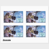 Weihnachten Pine cones unter einem Sternenhimmel Rechteckiger Aufkleber (Blatt)