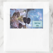 Weihnachten Pine cones unter einem Sternenhimmel Rechteckiger Aufkleber (Tasche)