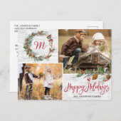 Weihnachten Pine Cons 2 FOTOS Birch Bark Holiday Postkarte (Vorne/Hinten)