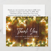 Weihnachten Pine Cons Corporate Rustic Holiday Dankeskarte (Vorne/Hinten)